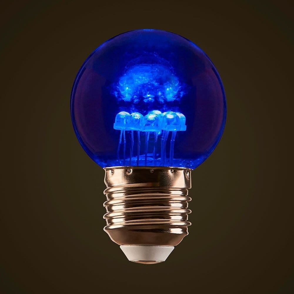 1w coloured round led string light globe clear shell e27 led golf ball light bulbs