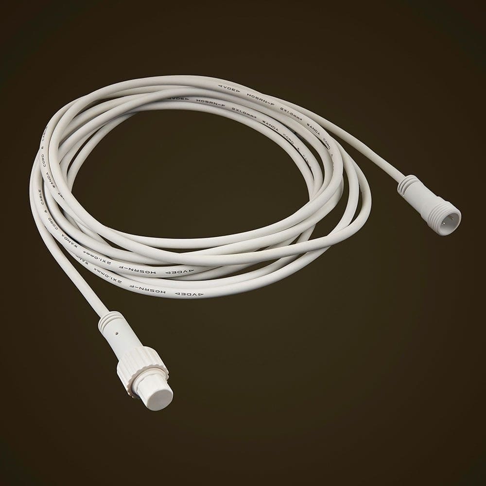 5M Festoon Extension Cord White Commercial Grade IP44 Rated