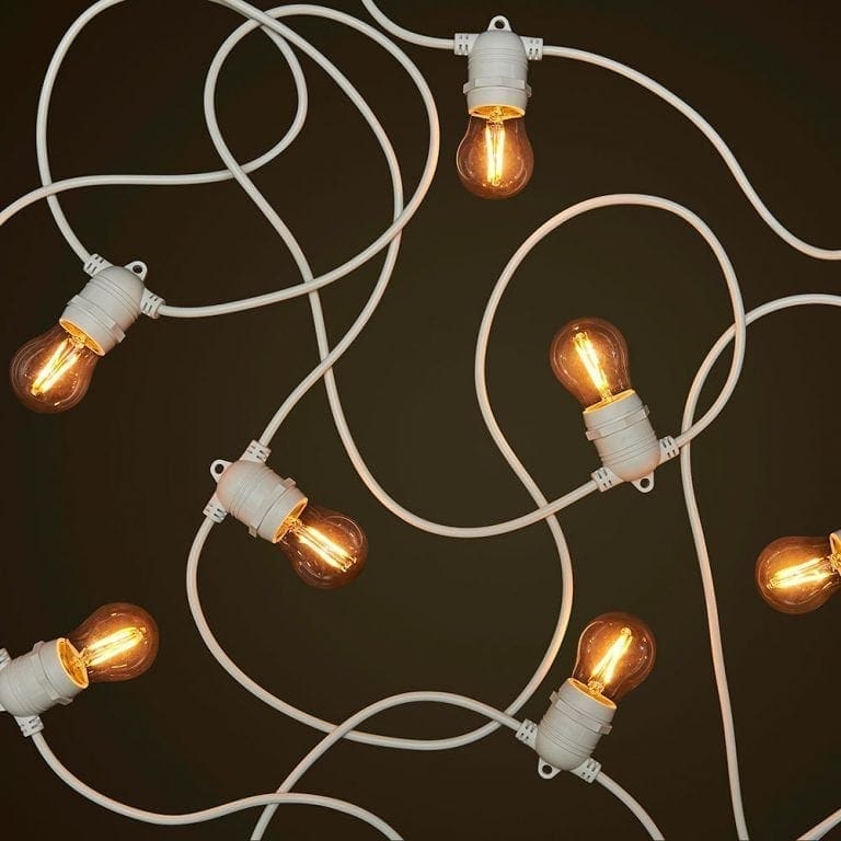 White 20 Meter / Socket Festoon String Light Kit Edison Party Lights